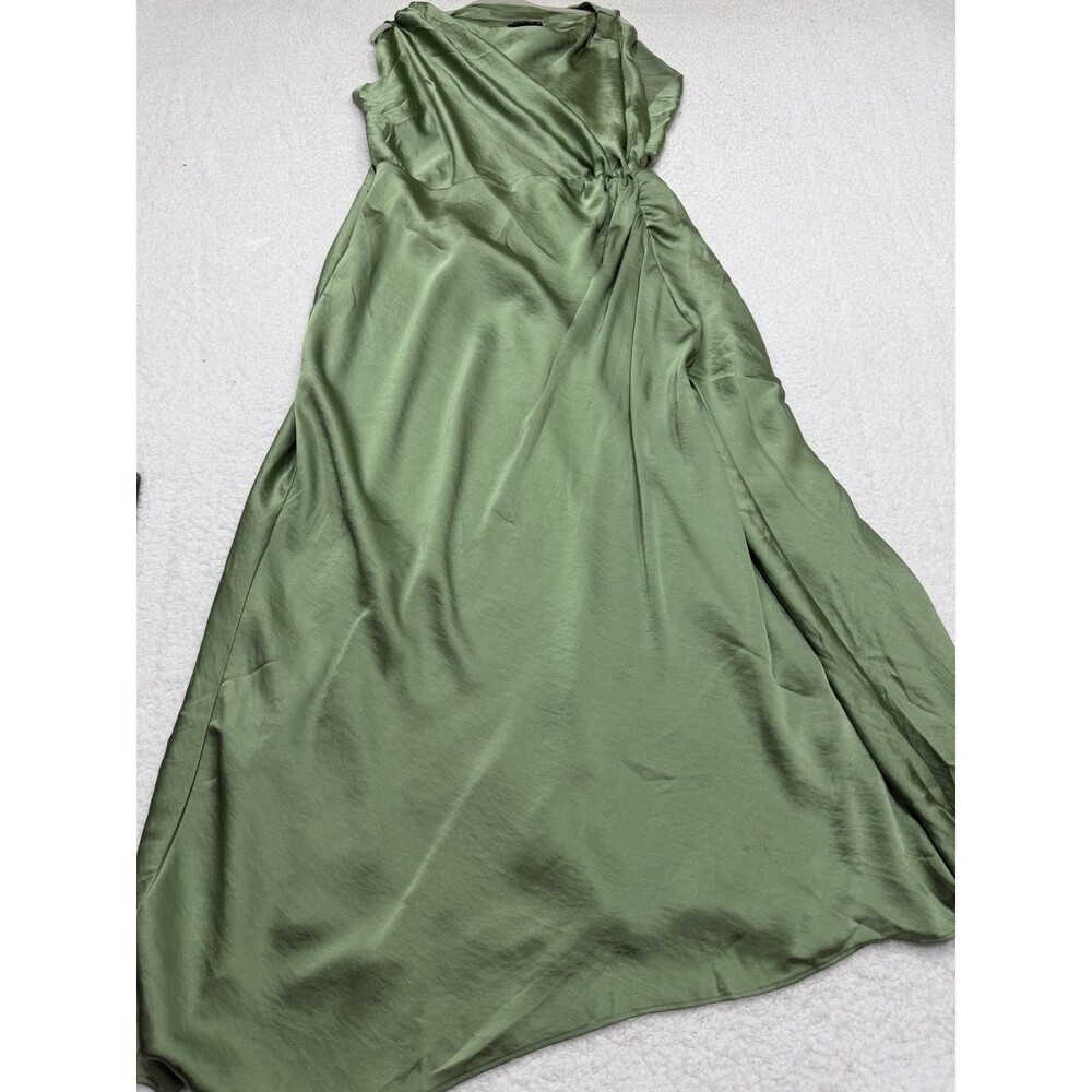 Abercrombie & Fitch Maxi Dress Green Cowl Neck Draped Wedding Preppy Size XL - Picture 2 of 13